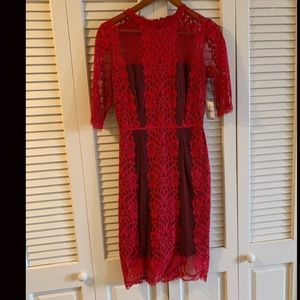 Red lace dress
